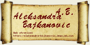 Aleksandra Bajkanović vizit kartica